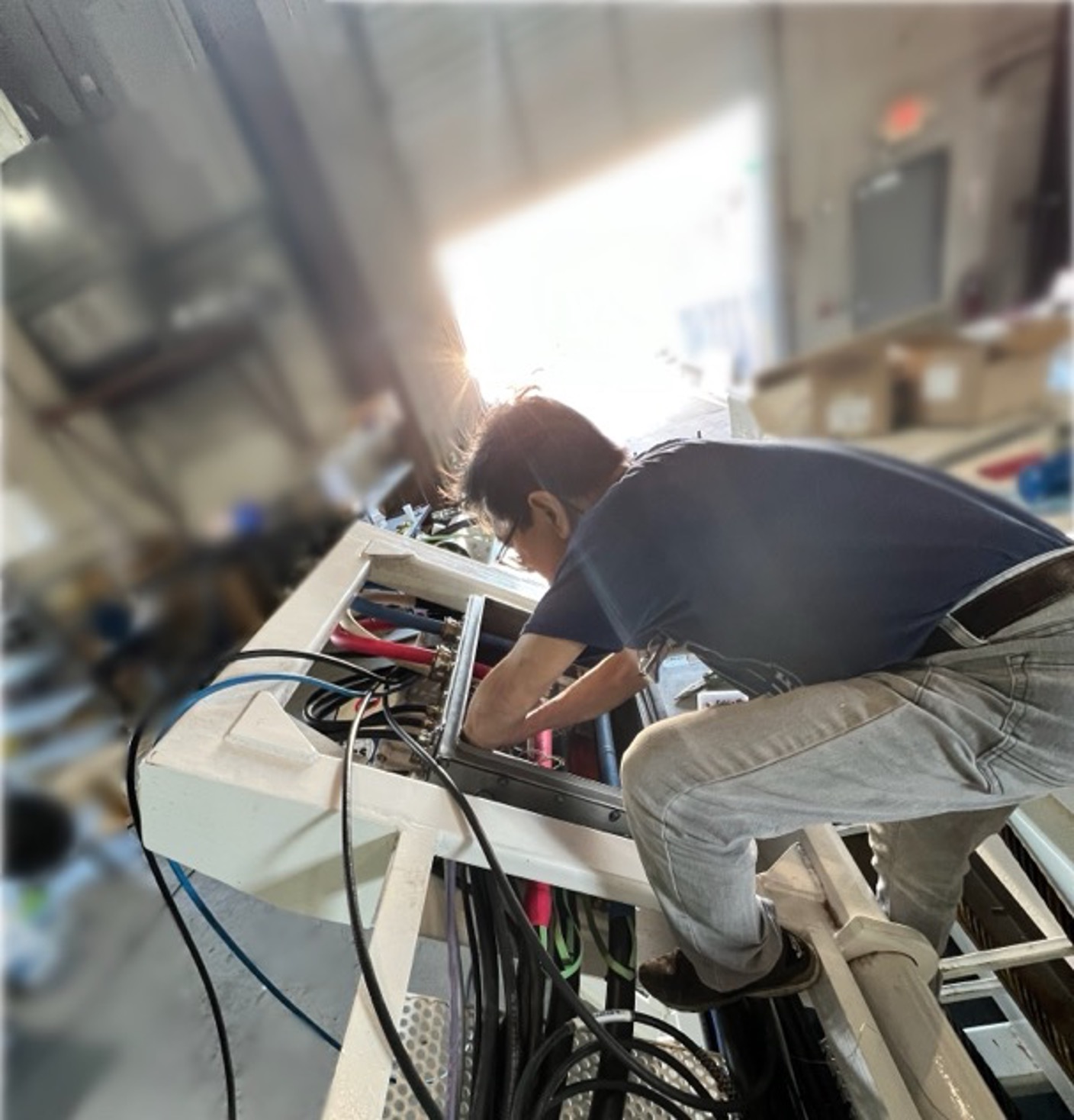 LERS technician servicing rig electrical equipment